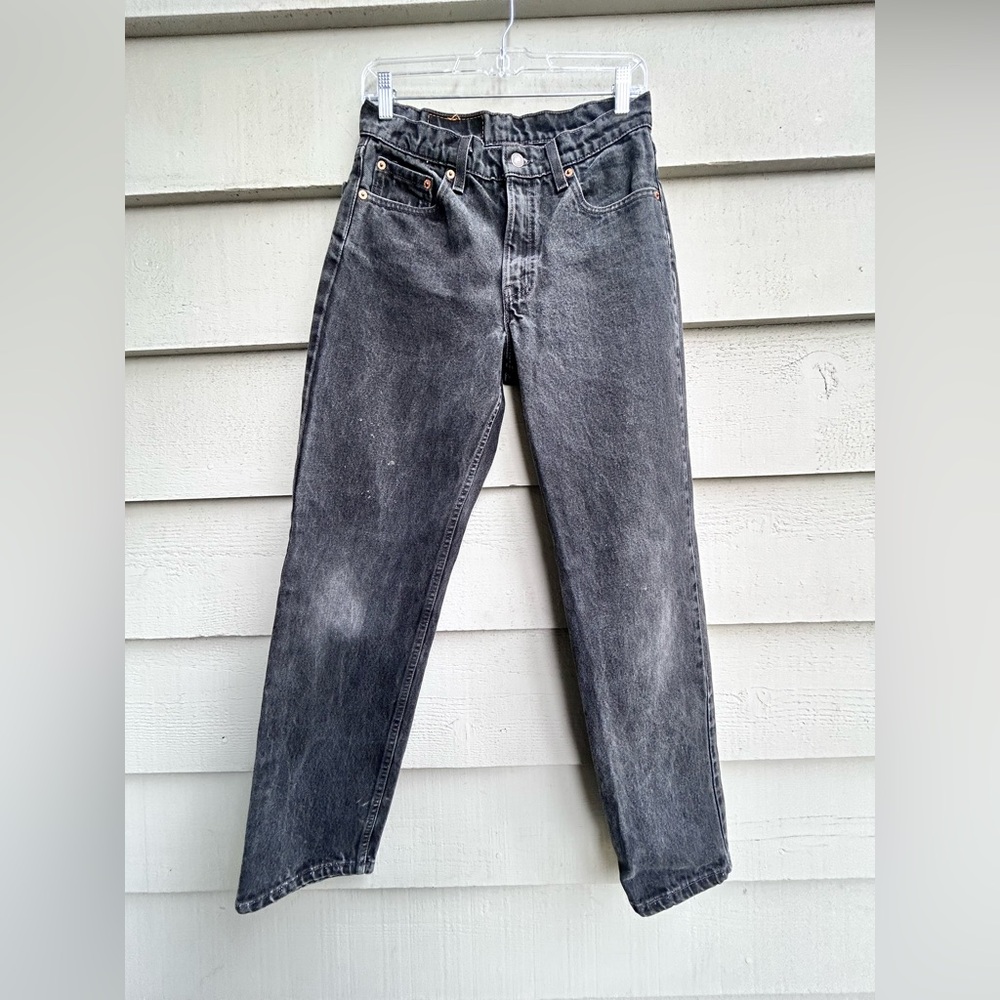 Vintage Levi's 550 Faded Black Straight Leg Broken In Rigid Denim Men's 30 x 32